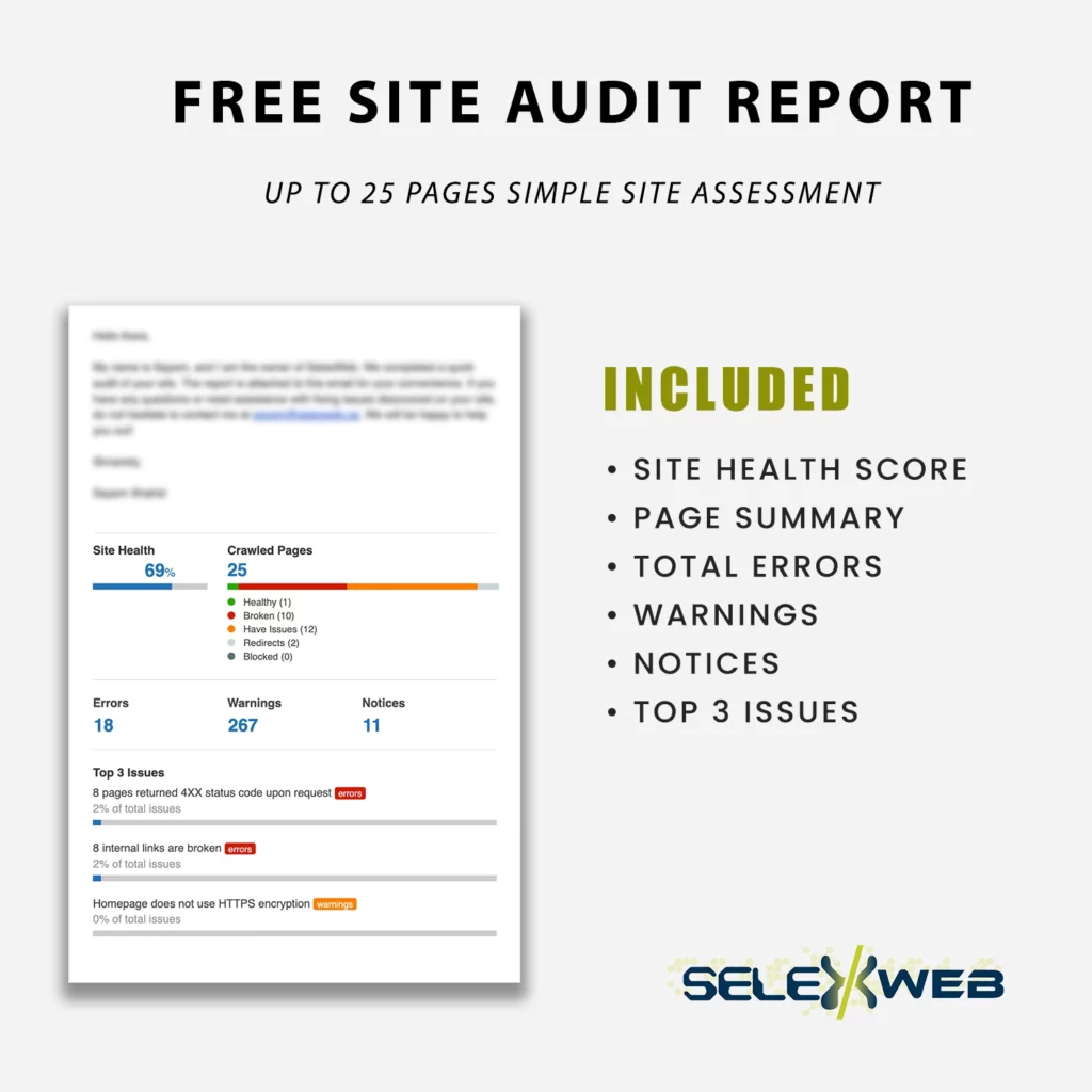 Free Site Audit Report SelexWeb